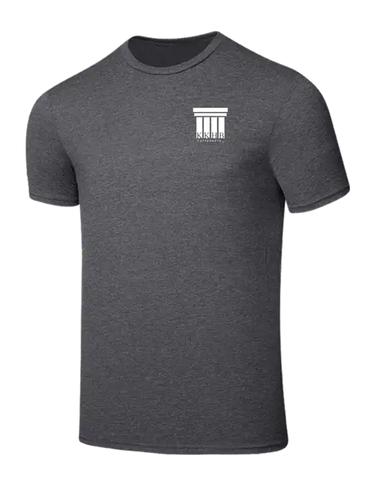 Seriously Soft Heathered Charcoal T-Shirt w/KKHB Attorneys Logo