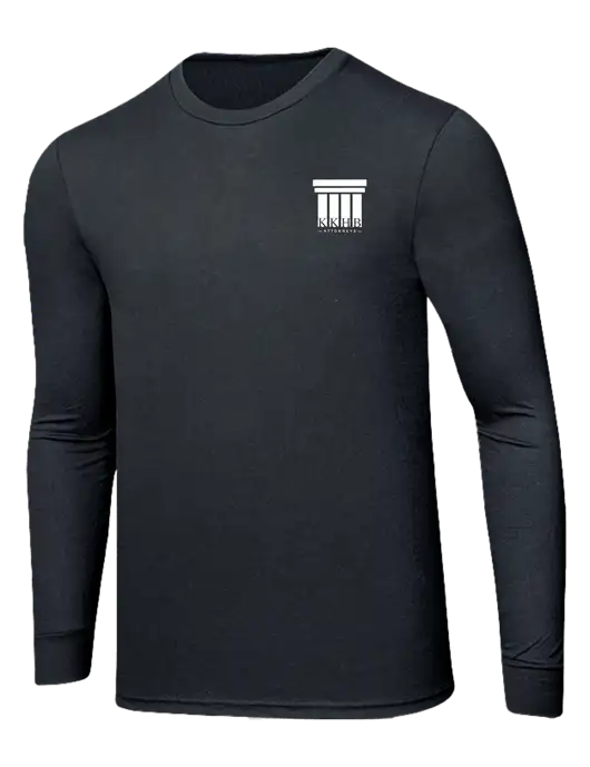Simply Soft Long Sleeve Black Frost 4.5 oz, Poly/Combed Ring Spun Cotton T-Shirt w/KKHB Attorneys Logo