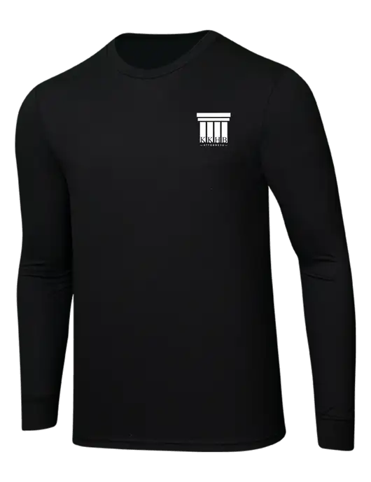 Simply Soft Long Sleeve Black 4.5 oz, Poly/Combed Ring Spun Cotton T-Shirt w/KKHB Attorneys Logo