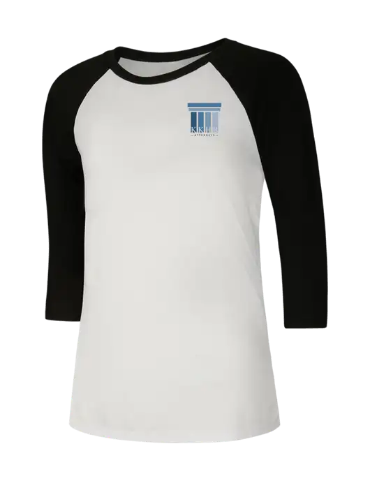 Womens Simply Soft 3/4 Sleeve Black/White Ring Spun Cotton T-Shirt w/KKHB Attorneys Logo