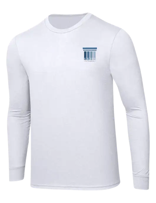 Simply Soft Long Sleeve White 4.5 oz, Poly/Combed Ring Spun Cotton T-Shirt w/KKHB Attorneys Logo