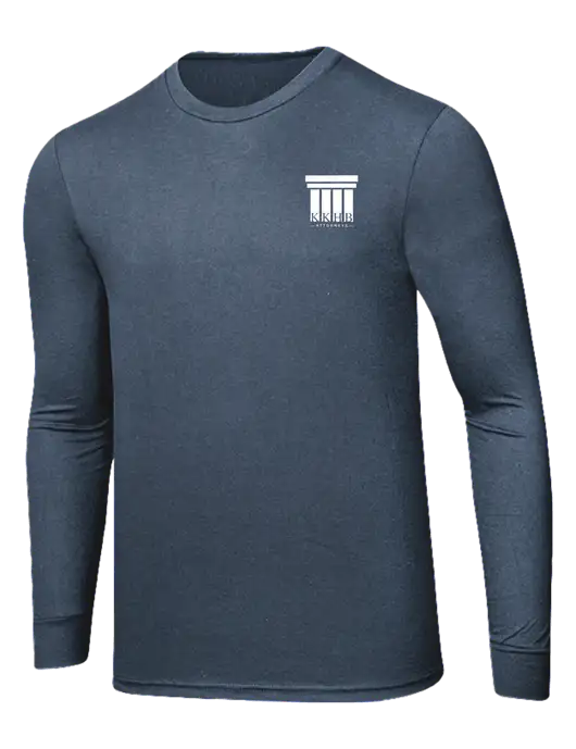Simply Soft Long Sleeve Navy Frost 4.5 oz, Poly/Combed Ring Spun Cotton T-Shirt w/KKHB Attorneys Logo