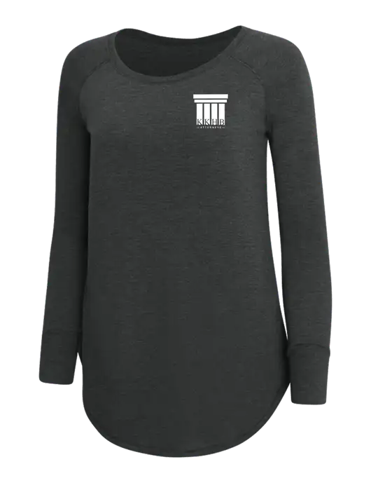 Womens Perfect Wide Collar Tunic Tri-Blend Black Frost 4.5 oz T-Shirt w/KKHB Attorneys Logo