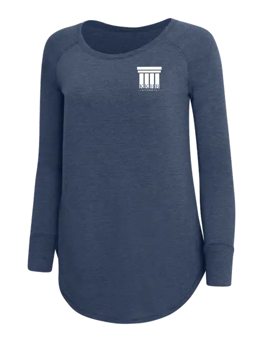 Womens Perfect Wide Collar Tunic Tri-Blend Navy Frost 4.5 oz T-Shirt w/KKHB Attorneys Logo