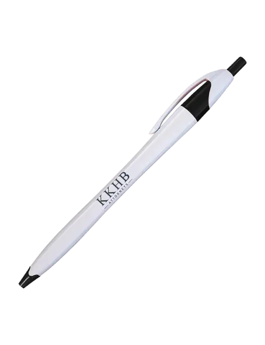 Novella White/Black Classic Pen - Blue Ink w/KKHB Attorneys Logo