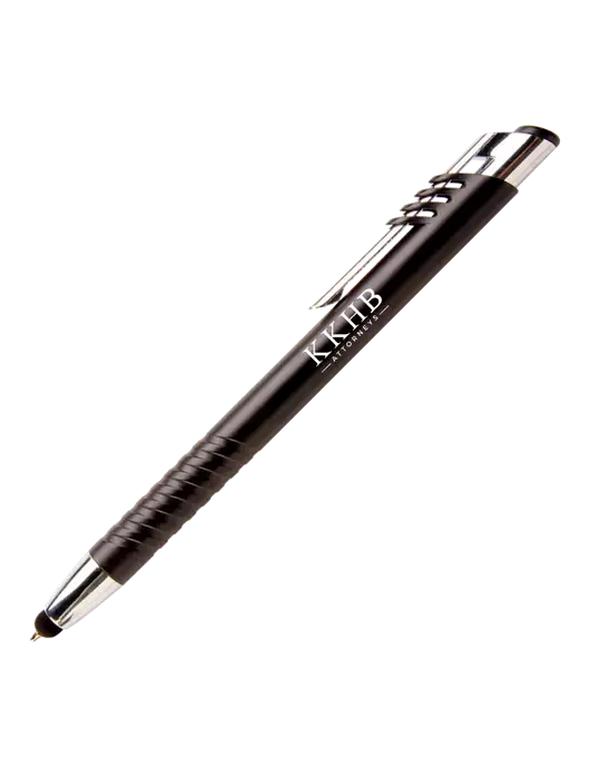 Schirhart Black Stylus Pen - Blue Ink w/KKHB Attorneys Logo
