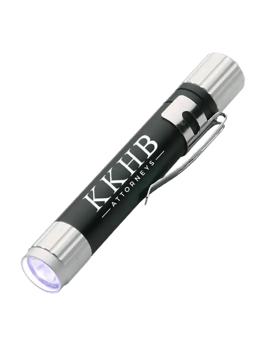 Black Aluminum LED Penlight w/KKHB Attorneys Logo