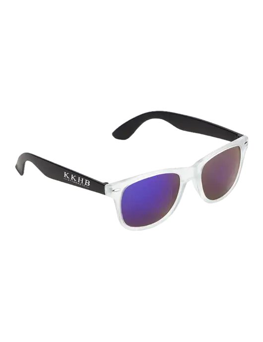 Key West Black Mirrored Sunglasses w/KKHB Attorneys Logo