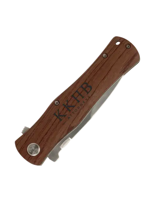 Wood Handle Knife w/KKHB Attorneys Logo