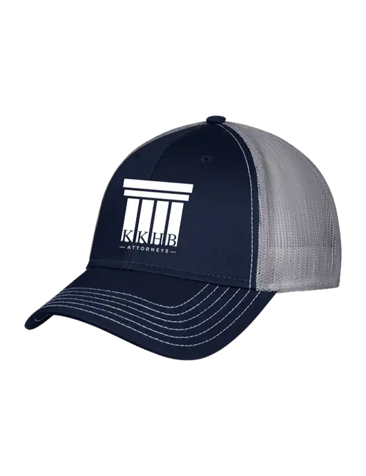 Navy & Grey Mesh Trucker Cap Snap Back w/KKHB Attorneys Logo