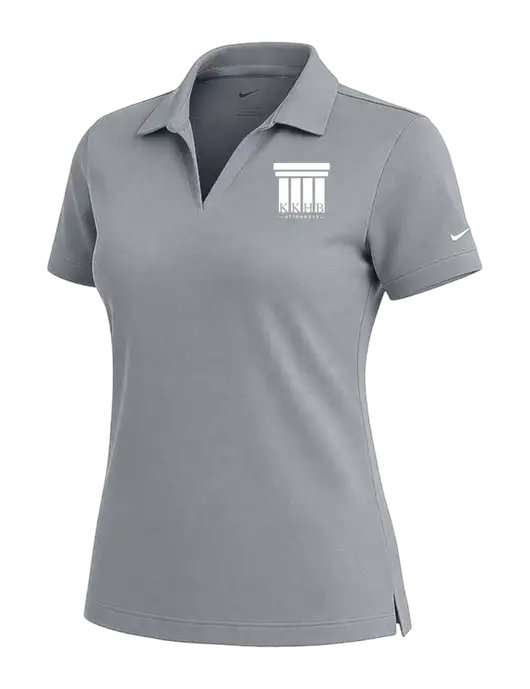 NIKE Medium Grey Womens Dri-Fit Micro Pique Polo w/KKHB Attorneys Logo