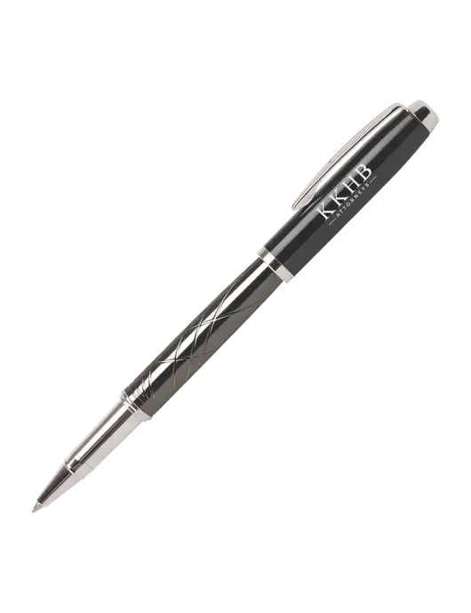 Modernist Black Rollerball Pen - Black Ink w/KKHB Attorneys Logo