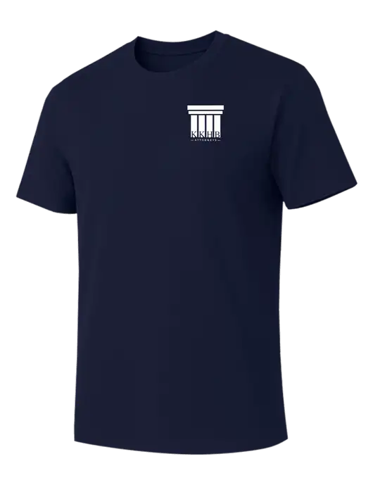 Allmade Dark Navy Organic Cotton Tee w/KKHB Attorneys Logo