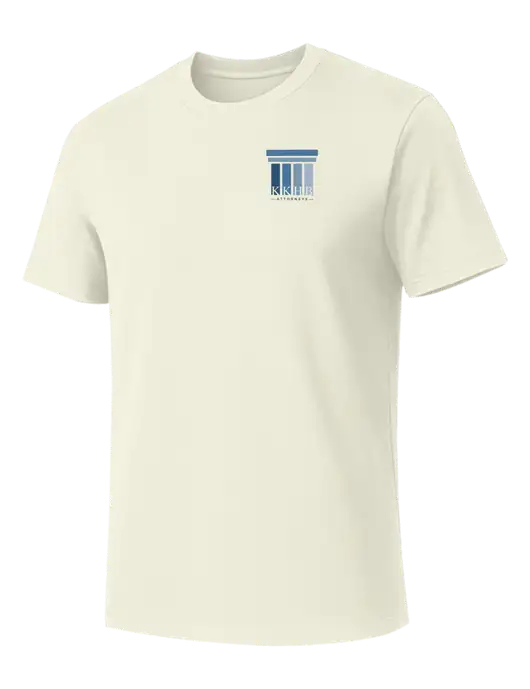Allmade White Sand Organic Cotton Tee w/KKHB Attorneys Logo