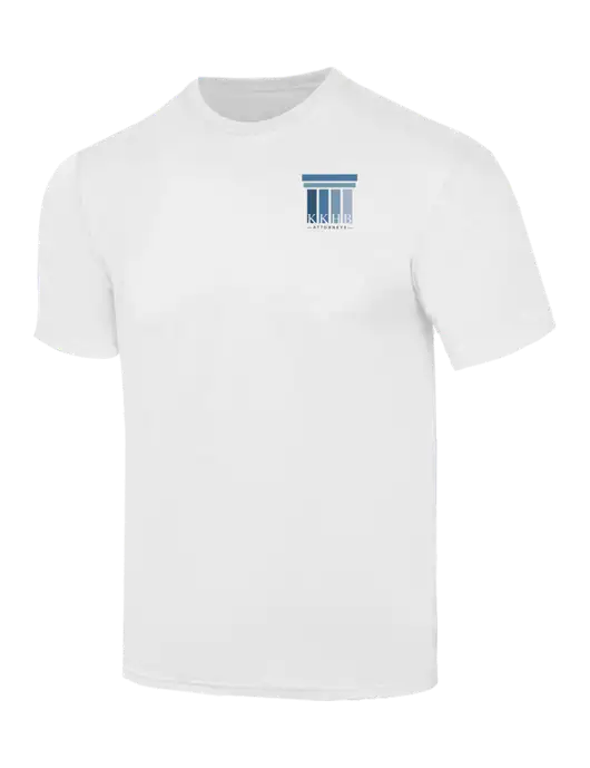Simply Soft White 4.5oz  Poly/Combed Ring Spun Cotton T-Shirt w/KKHB Attorneys Logo