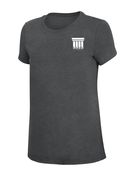 Womens Simply Soft Charcoal 4.5oz Poly/Combed Ring Spun Cotton T-Shirt w/KKHB Attorneys Logo