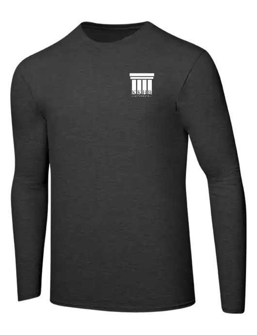 Ring Spun Dark Heather Grey 4.5 oz Long Sleeve T-Shirt w/KKHB Attorneys Logo