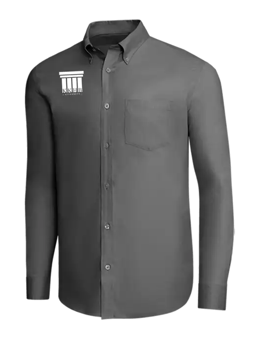 Brooks Brothers Dark Grey Wrinkle-Free Stretch Pinpoint Shirt w/KKHB Attorneys Logo