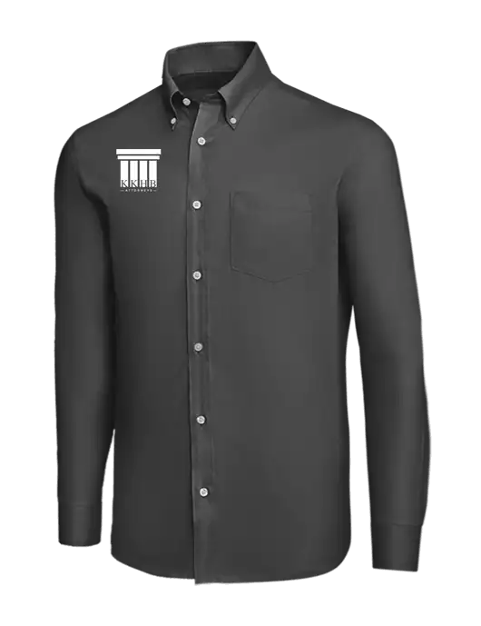 Brooks Brothers Dark Grey Wrinkle-Free Stretch Nailhead Shirt w/KKHB Attorneys Logo