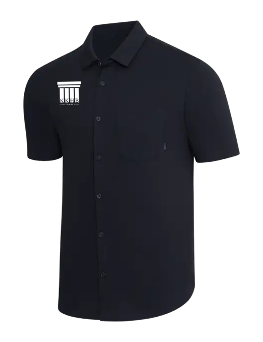OGIO Black Extend Short Sleeve Button Up Shirt w/KKHB Attorneys Logo