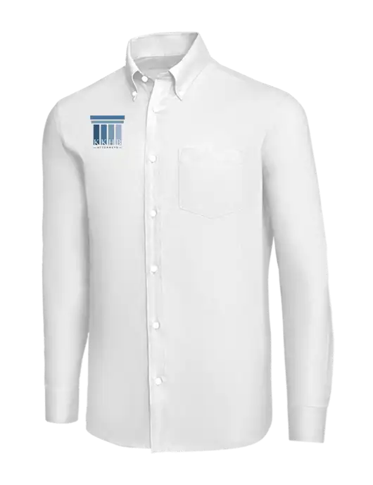 Brooks Brothers White Wrinkle-Free Stretch Nailhead Shirt w/KKHB Attorneys Logo