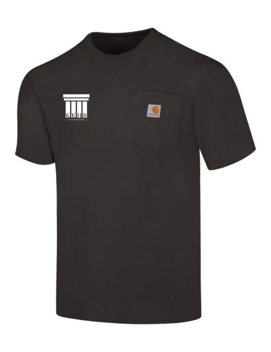 Carhartt Workwear Charcoal Heather Pocket Short Sleeve T-Shirt w/KKHB Attorneys Logo