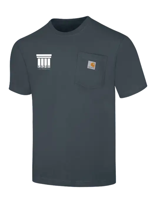 Carhartt Workwear Dark Slate Blue Pocket Short Sleeve T-Shirt w/KKHB Attorneys Logo
