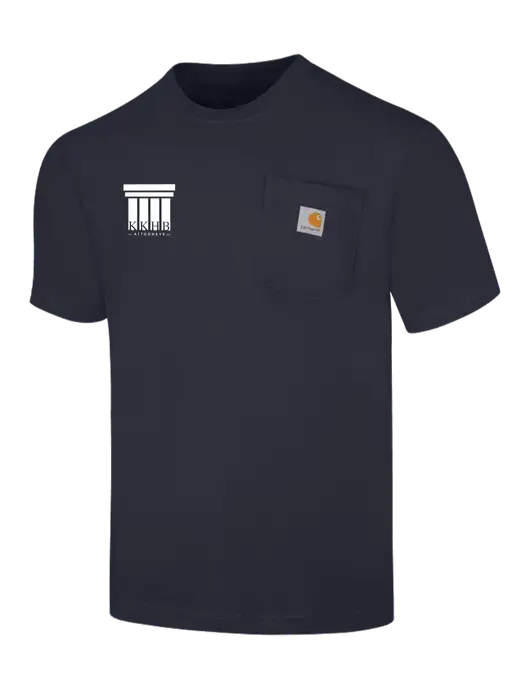 Carhartt Workwear Dark Navy Pocket Short Sleeve T-Shirt w/KKHB Attorneys Logo
