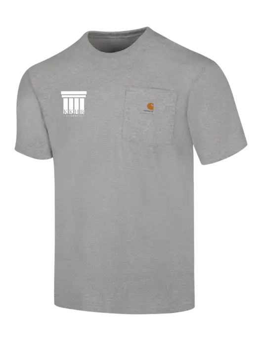 Carhartt Workwear Light Grey Heather Pocket Short Sleeve T-Shirt w/KKHB Attorneys Logo