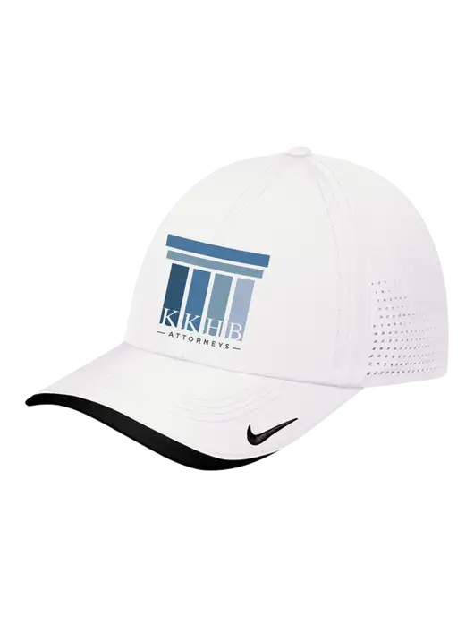 Nike White/Black Dri-FIT Perforated Performance Cap w/KKHB Attorneys Logo