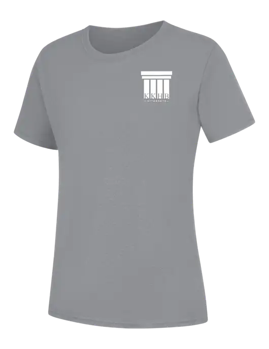 Womens Light Grey Heather Core Blend Tee w/KKHB Attorneys Logo