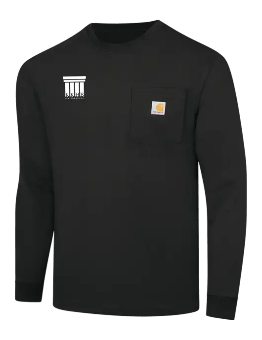 Carhartt Black Workwear Pocket Long Sleeve T-Shirt w/KKHB Attorneys Logo