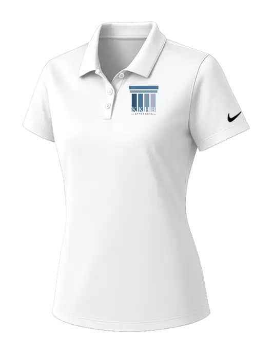 Nike Womens White Dry Essential Solid Polo w/KKHB Attorneys Logo