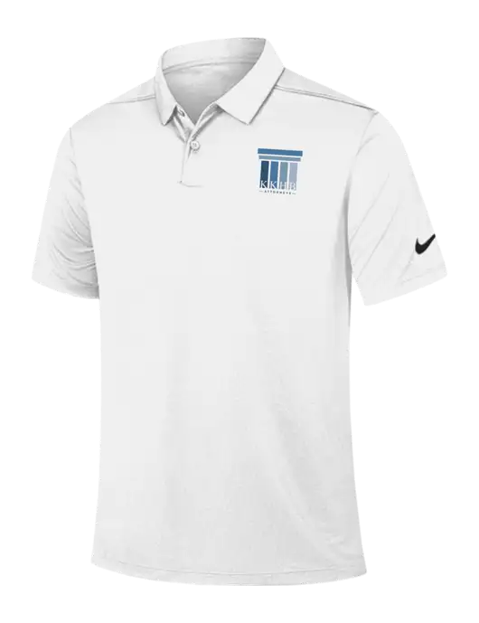 Nike White Dry Essential Solid Polo w/KKHB Attorneys Logo