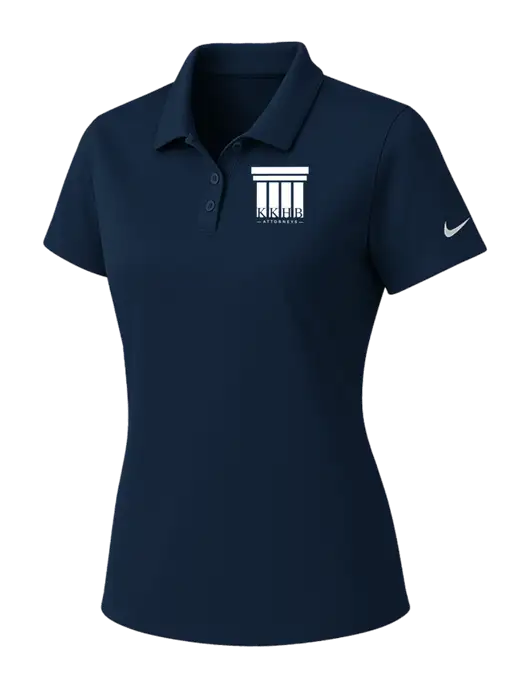 Nike Womens Navy Dry Essential Solid Polo w/KKHB Attorneys Logo