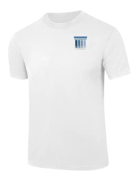 Comfort Colors 6.1 oz White Heavyweight Ring Spun T-Shirt w/KKHB Attorneys Logo