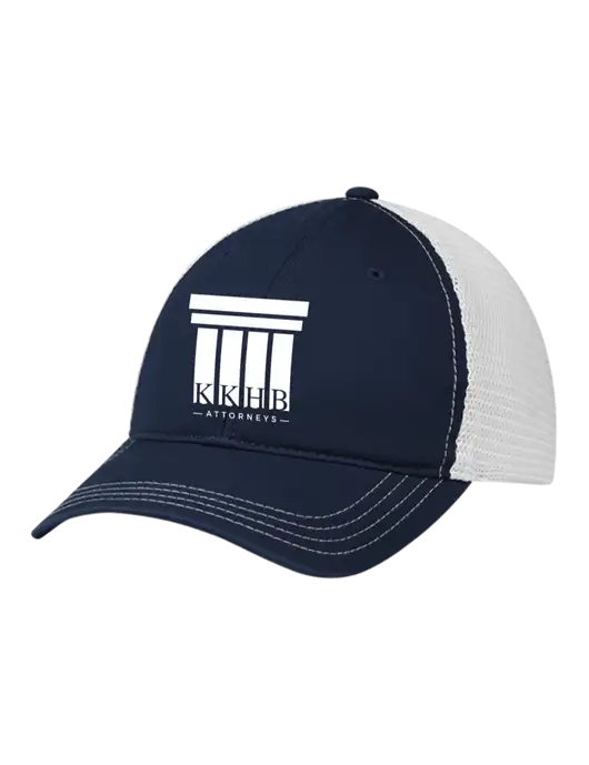Richardson 111 Garment Washed Trucker Cap Navy w/White Mesh w/KKHB Attorneys Logo