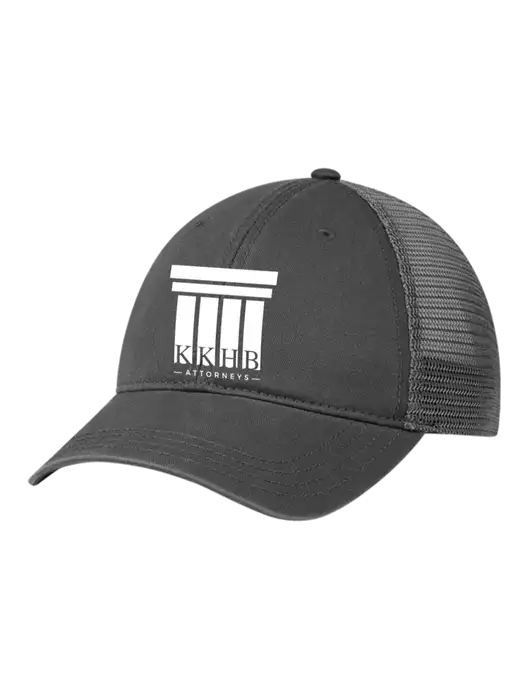 Richardson 111 Garment Washed Trucker Cap Charcoal w/Charcoal Mesh w/KKHB Attorneys Logo