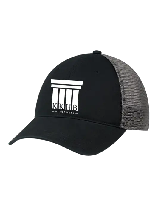 Richardson 111 Garment Washed Trucker Cap Black w/Charcoal Mesh w/KKHB Attorneys Logo