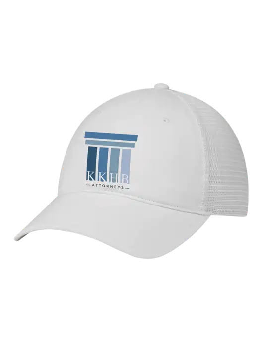 Richardson 111 Garment Washed Trucker Cap White w/White Mesh w/KKHB Attorneys Logo