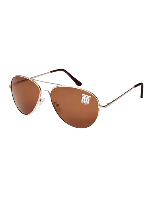 Aviator Coffee Brown with Gold Sunglasses  w/KKHB Attorneys Logo