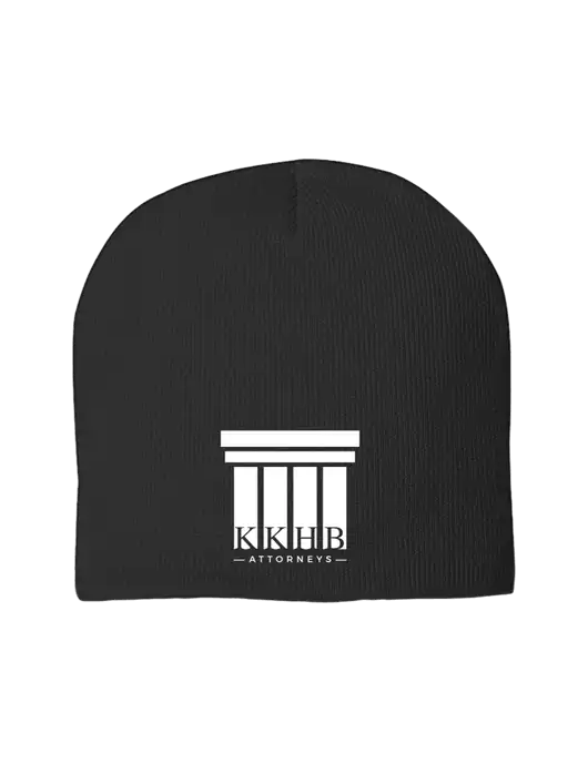 Solid Black Element Knit Beanie w/KKHB Attorneys Logo