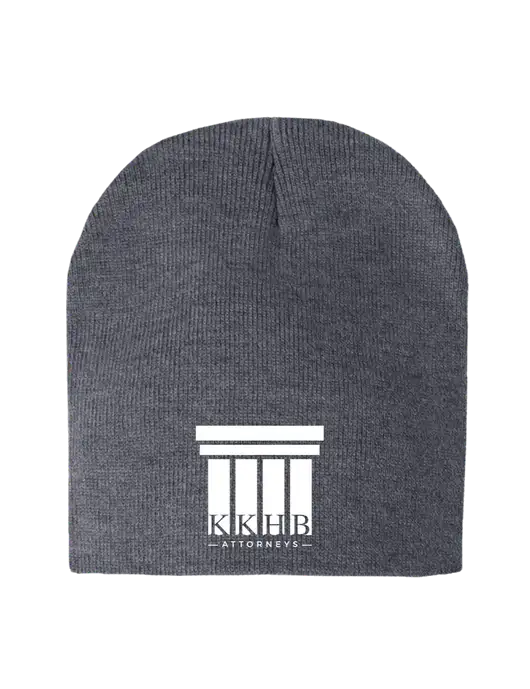 Dark Grey Heather Element Knit Beanie w/KKHB Attorneys Logo