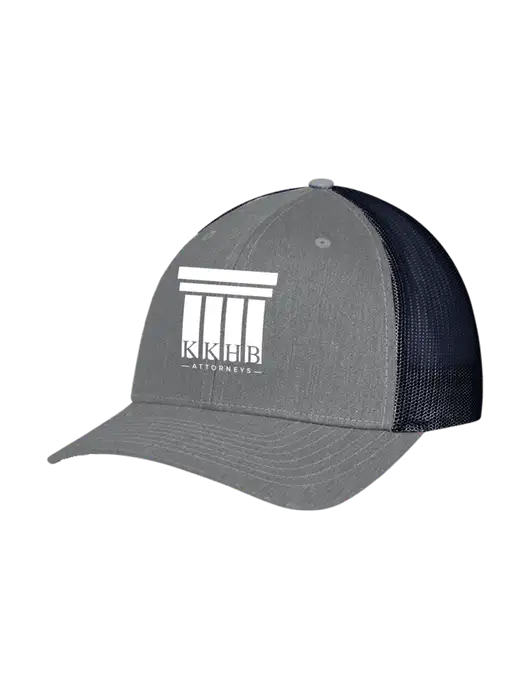 Richardson Adjustable Snapback Original 112 Trucker Cap Heather Grey w/Navy Mesh w/KKHB Attorneys Logo