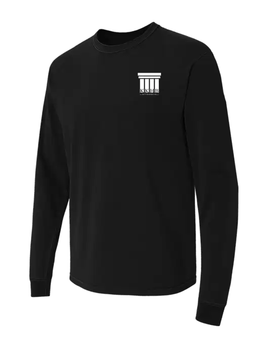 Comfort Colors Garment-Dyed Black Heavyweight Long Sleeve T-Shirt w/KKHB Attorneys Logo
