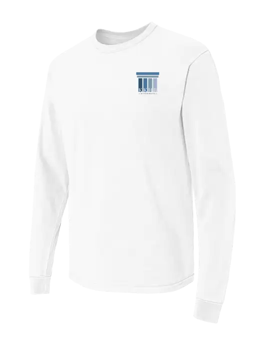 Comfort Colors Garment-Dyed White Heavyweight Long Sleeve T-Shirt w/KKHB Attorneys Logo